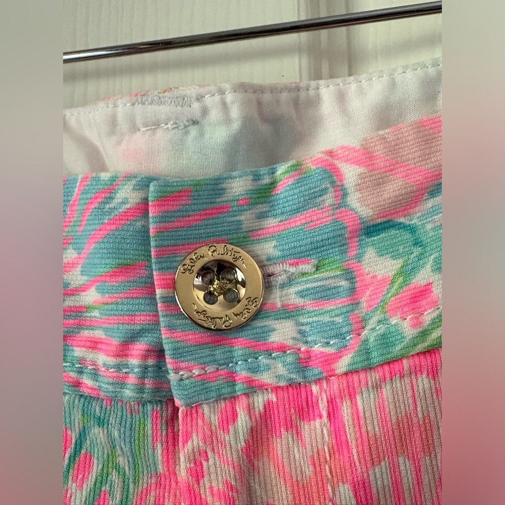 NWOT Lilly Pulitzer Oh Shello Vibrant Pink Blue Shell Shorts Womens size 0 - Picture 8 of 10